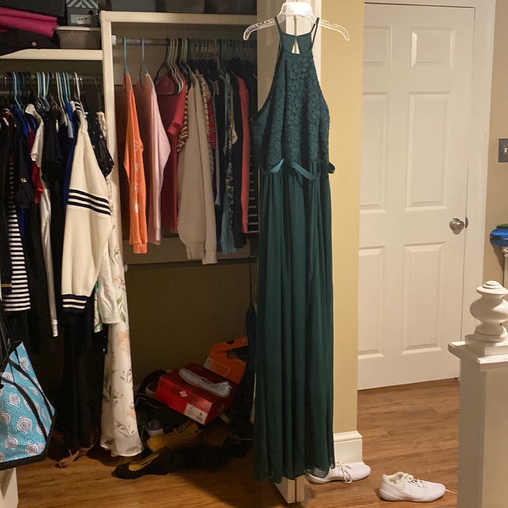 Forest green bridesmaids dress/prom dress